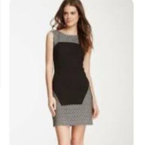 Tibi Women’s Black and White Geometric Patterned Dress Size 4